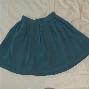 Turquoise blue pleated skirt